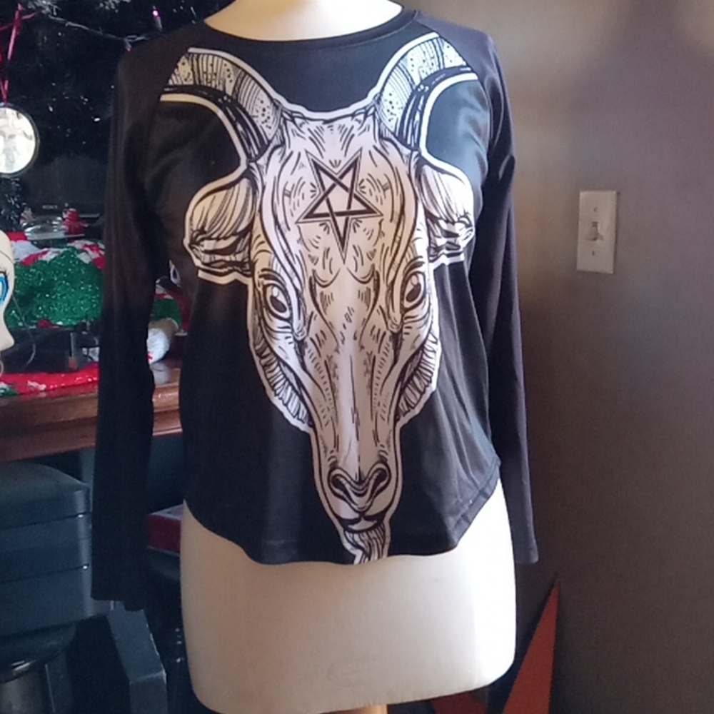 Goat head Satan long sleeve shirt